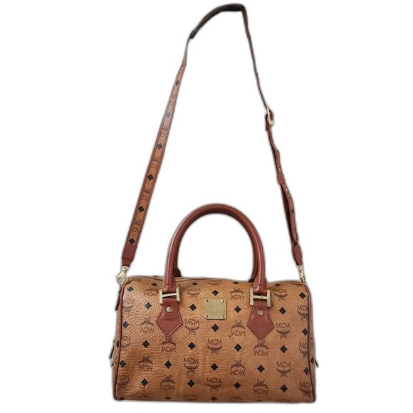 MCM Leather Boston Bag with Crossbody Strap - Picture 3 of 12